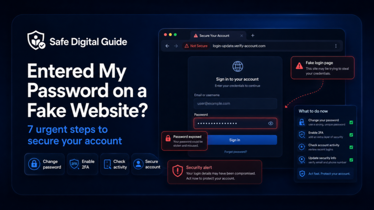 Entered my password on a fake website