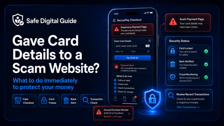 Gave card details to scam website