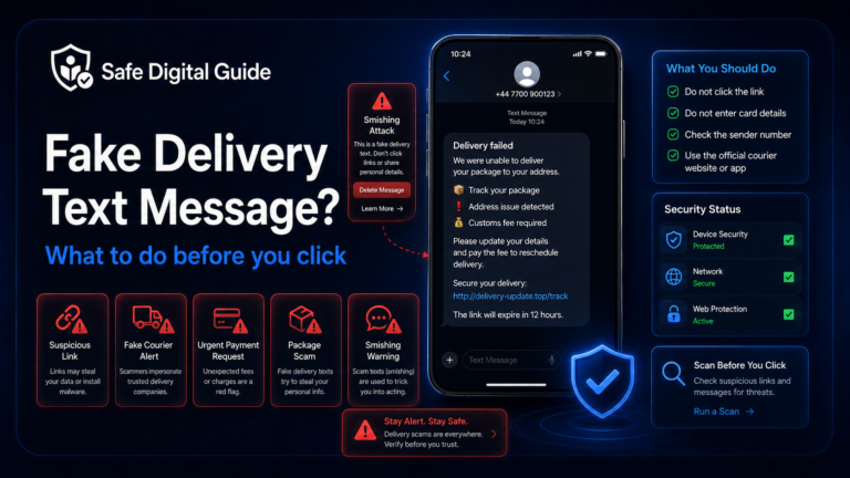 Fake delivery text message